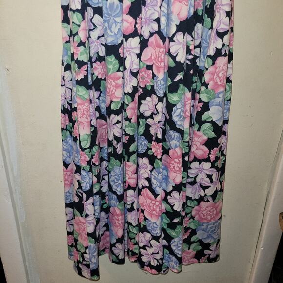 Vntg Womens 1980s Floral Print USA Made Britland 3/4 Sleeve Dress Size 9 - Picture 10 of 11